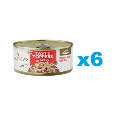 Applaws Taste Toppers Kuracie prsia s hovädzím mäsom v želé 6 x 156 g