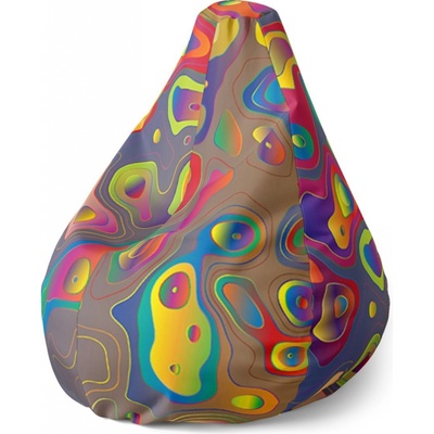 Sablio sedací vak Pear barevné skvrny 140 x 100 x 25 cm