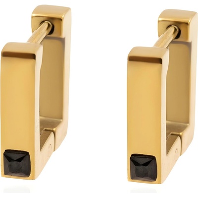 HARAHU Обеците ma-21757 - Златна / Черна kp21757 (ma-21757)