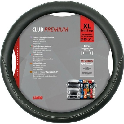 Potah volantu CLUB PREMIUM černý, 49-51cm
