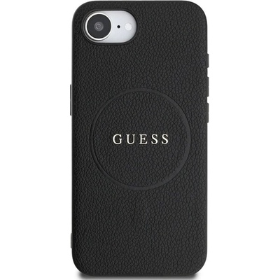 GUESS Калъф Guess - Grained Metal Logo, iPhone 16e, черен (3666339453275)