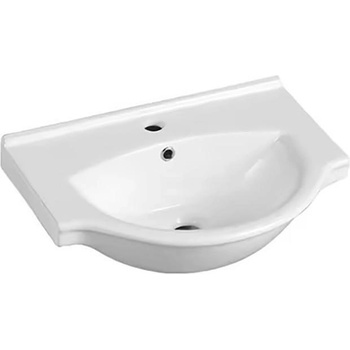 Inter Ceramic Мивка за баня 8755, Inter Ceramic, монтаж върху мебел, порцелан, бял гланц, 41х19х55см (8755)