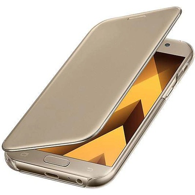 Samsung Clear View Cover EF-ZA520CFEGWW - оригинален кейс през който виждате информация от дисплея за Samsung Galaxy A5 (2017) (златист)