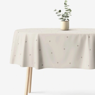 Goldea oválny obrus 100% bavlnené plátno bodky na béžovom 120x160 cm