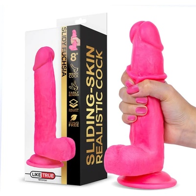 LIKETRUE Like True Slidy реалистично дилдо с плъзгаща се кожа 20.3 см розово