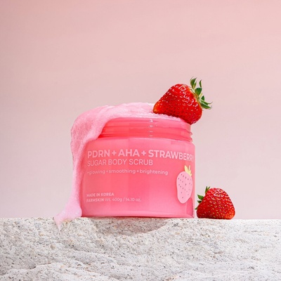 Farmskin telový peeling jahodový 400 g