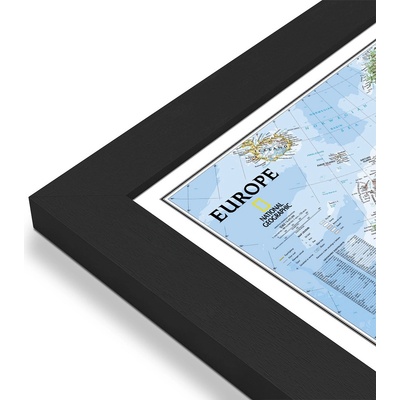 National Geographic Evropa - nástěnná mapa Classic 118 x 92 cm Varianta: mapa v dřevěném rámu, Provedení: Pegi černý