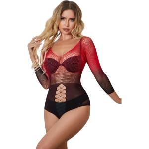  Боди с дълги ръкави, преливащи цветове - Fishnet Bodystocking S/M/L (D-241374)