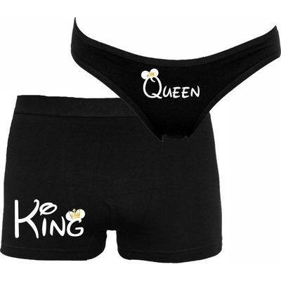 Bastard.cz Párové spodní prádlo Boxerky a kalhotky Mouse king&queen Černá – Hledejceny.cz