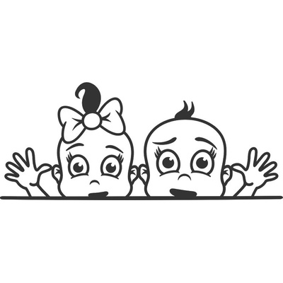 Nálepka na auto - 8 súrodenecká 2 áno biela