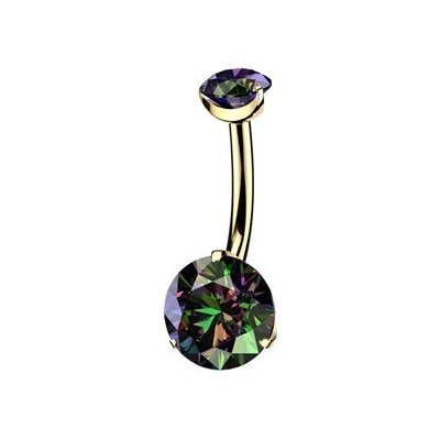 Šperky4U Pozlacený piercing do pupíku - TITAN - TIT1746-VM