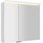 SAPHO Linex - Огледален шкаф с LED осветление 80x70x15 см, 2 врати, бял LX080-0030 (LX080-0030)