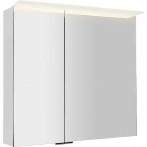 SAPHO Linex - Огледален шкаф с LED осветление 80x70x15 см, 2 врати, бял LX080-0030 (LX080-0030)