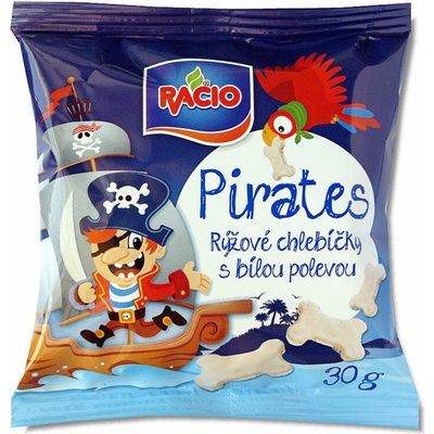 Racio pirates rýžové chlebíčky s bílou polevou 30 g – Zboží Mobilmania