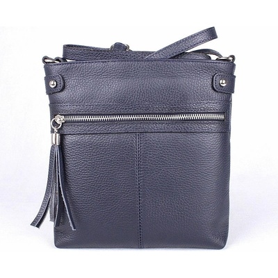 Vera Pelle malá kožená tmavěcrossbody kabelka no. 60 modrá