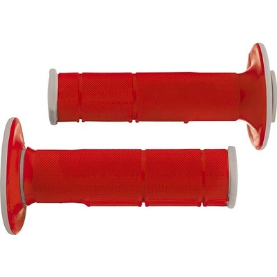 RTECH gripy Racing dvojvrstvové, mäkké, červeno-sivé, pár, dĺžka 116 mm