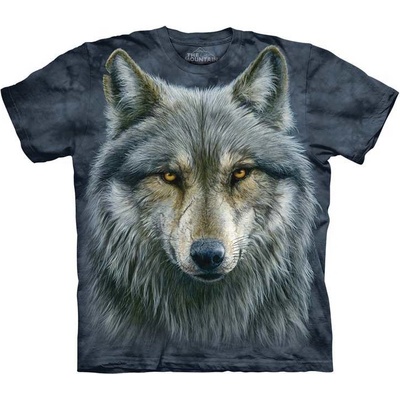 The Mountain pánske batikované tričko Vlk bojovník modré