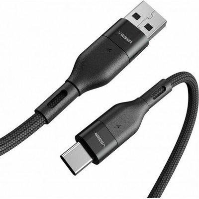 Veger AC03, USB A na typ C PD 5 A 100 W 1,2m černý