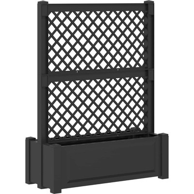 vidaXL Голям сандък с решетка Антрацит 99, 5 x 43 x 133, 5 ПП (42041730)