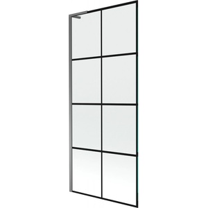 Mexen Next L преграда за вана, еднокрил 80 x 150 cm, черен квадрат, gun metal - 895-080-000-03-77-95 (895-080-000-03-77-95)
