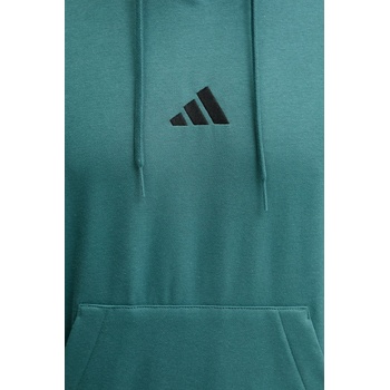 Adidas Суичър adidas Feelcozy мъжки в тюркоазено с качулка с апликация KB7650 (KB7650)