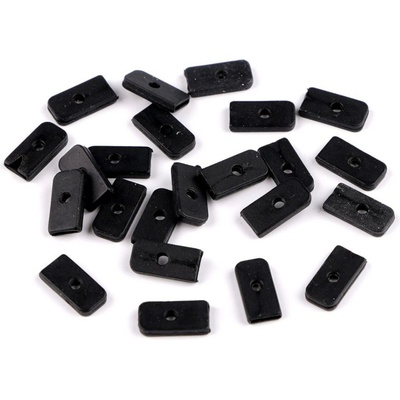 Silikonové koncovky na ploché, kovové a plastové kostice šíře 6; 8; 12 mm - (6 mm) černá (50 ks) – Sleviste.cz