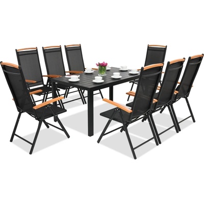 Garden Point Градински мебели от алуминиев polywood Verona Wood Garden Point за 8 души черни (GAP322-8)