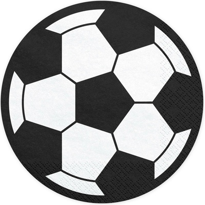 PartyDeco PartyDeco Papírové ubrousky - Fotbal 13,5 cm