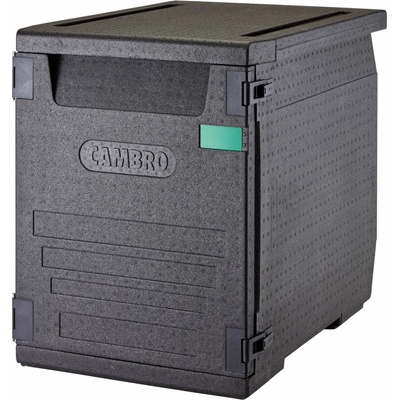 Termoizolační box Cam GoBox s předním plněním pro nádoby 600x400 mm, s 9 vestavěnými drážkami, Cambro, 126 l, s 9 drážkami, 126L, Černá, 770x540x(H)687mm