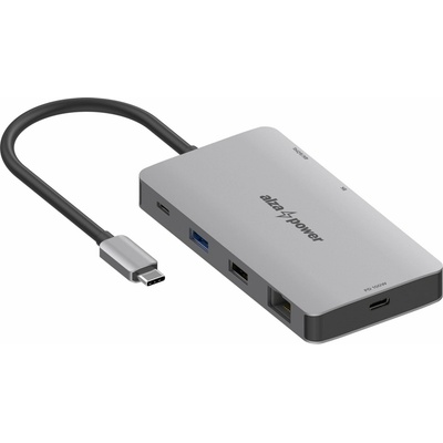 AlzaPower Metal USB-C Dock Station 9v1 Dual Screen 8K APW-HCA92SLY – Zbozi.Blesk.cz