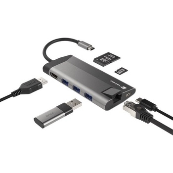 NATEC Докинг станция NATEC Fowler Plus, USB 3.0 HUB, HDMI 4K, USB-C PD 100W, RJ45, SD/MicroSD - NMP-1690 (NMP-1690)