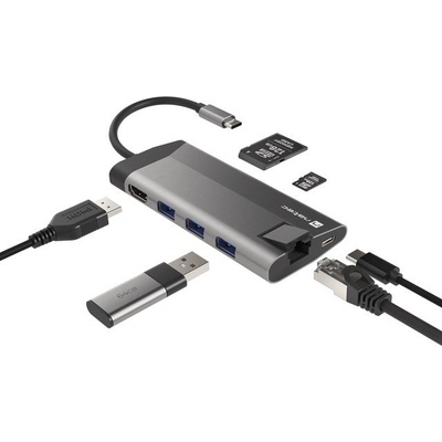 NATEC Докинг станция NATEC Fowler Plus, USB 3.0 HUB, HDMI 4K, USB-C PD 100W, RJ45, SD/MicroSD - NMP-1690 (NMP-1690)