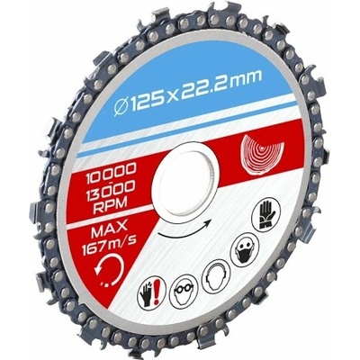 LEVIOR kotúč rezný reťazový 125x22,2mm na drevo