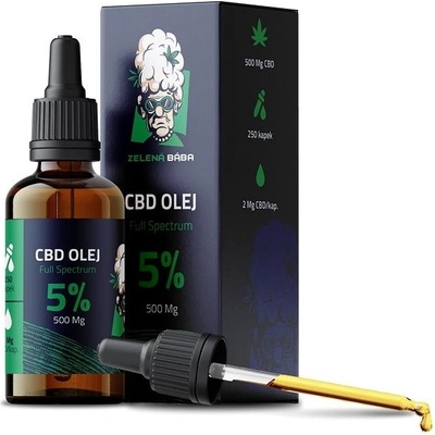 Zelená Bába CBD 5% Full Spectrum konopný olej 10 ml