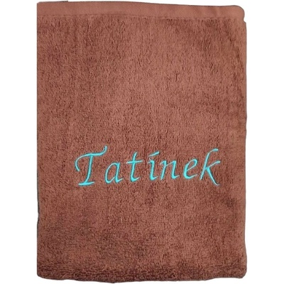 Top textil Osuška s nápisem Tatínek 70 x 140 cm tmavě hnědá