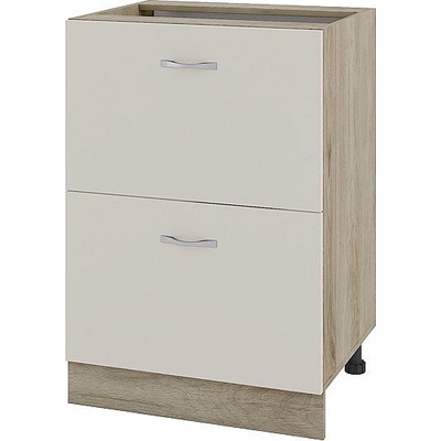 ИРИМ Долен шкаф с две чекмеджета Сити АРС-44 дъб сонома арвен / сатен 60 см