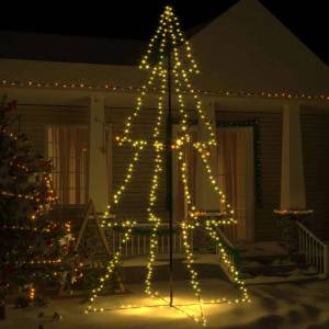 vidaXL Коледна елха конус, 360 LED, за закрито и открито, 143x250 см (328591)