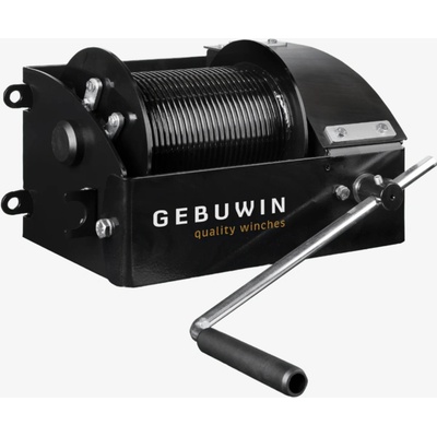 Ruční lanový naviják TW, šnekový převod, černý - divadelní, GEBUWIN, SF 8:1 EN 17206 TW300, nosnost 300kg, zdvih 10m