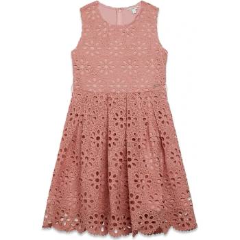 Guess Рокля с перфорирани цветя за момиче в цвят сьомга Guess
