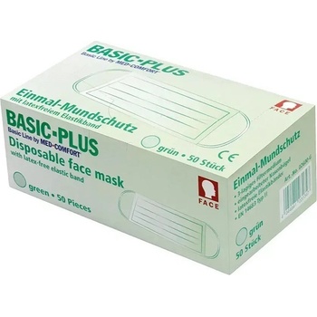 Basic Plus Ústenky operačné 3 vrstvové na úväzky zelené 50 ks