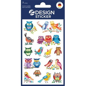Avery zweckform Стикер, хартия, 3 листа, 76x120 mm, AVERY ZWECKFORM, "Z-Design No. 57512", сова (57512)