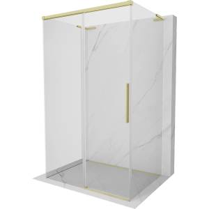 Mexen Rox-3S L терариум за душ 3-стенен плъзгащ се 145 x 120 см, прозрачен, златен мат - 8C2L-145-120-55-00-3S (8C2L-145-120-55-00-3S)