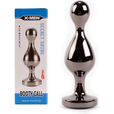 Метален анален разширител с две сфери, 13см. - Secret Shine Black (XMEN000241)