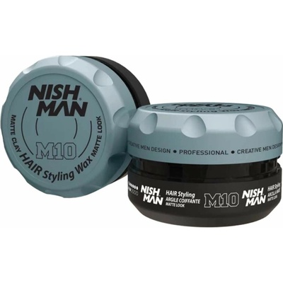 Nishman M10 Matte Clay Hair Styling Wax - matný vosk na vlasy s ílom so extra silnou fixáciou, 150ml