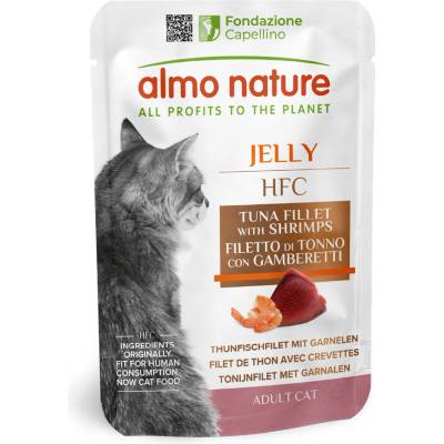 Almo Nature HFC Jelly filé z tuňáka s krevetami 6 x 55 g