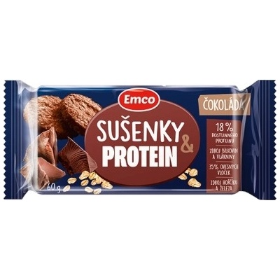 Emco Ovesné sušenky protein s čokoládou 60 g