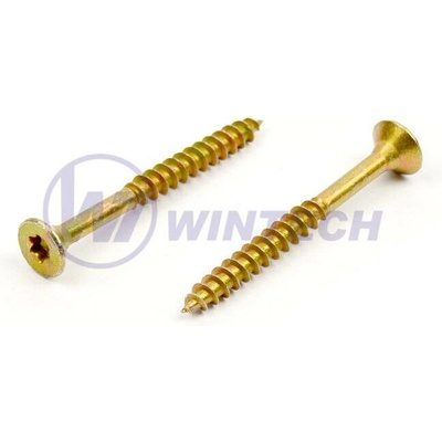 Vrut TORX žlutý zinek, T30 pr. 6 mm - 60 mm, 200 ks, Částečný
