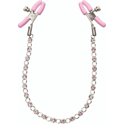 California Exotic Novelties Щипки за зърна с верижка с кристали First Time