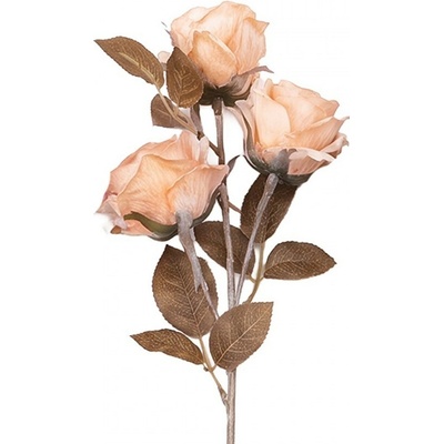 Lososvá umělá květina růže s vintage nádechem - 83 cm - Clayre & Eef