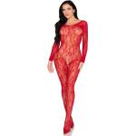 Leg Avenue Lace Lingerie Bodystocking 89366 Red